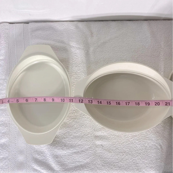 Vintage Glasbak Green Daisy Plastic Oven Proof Round & Oval  Casserole Set x3 - Picture 16 of 16